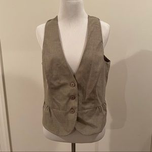 Tan Striped New York & Company Suit Vest